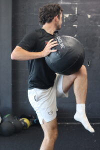 Baseball player working on explosive power.